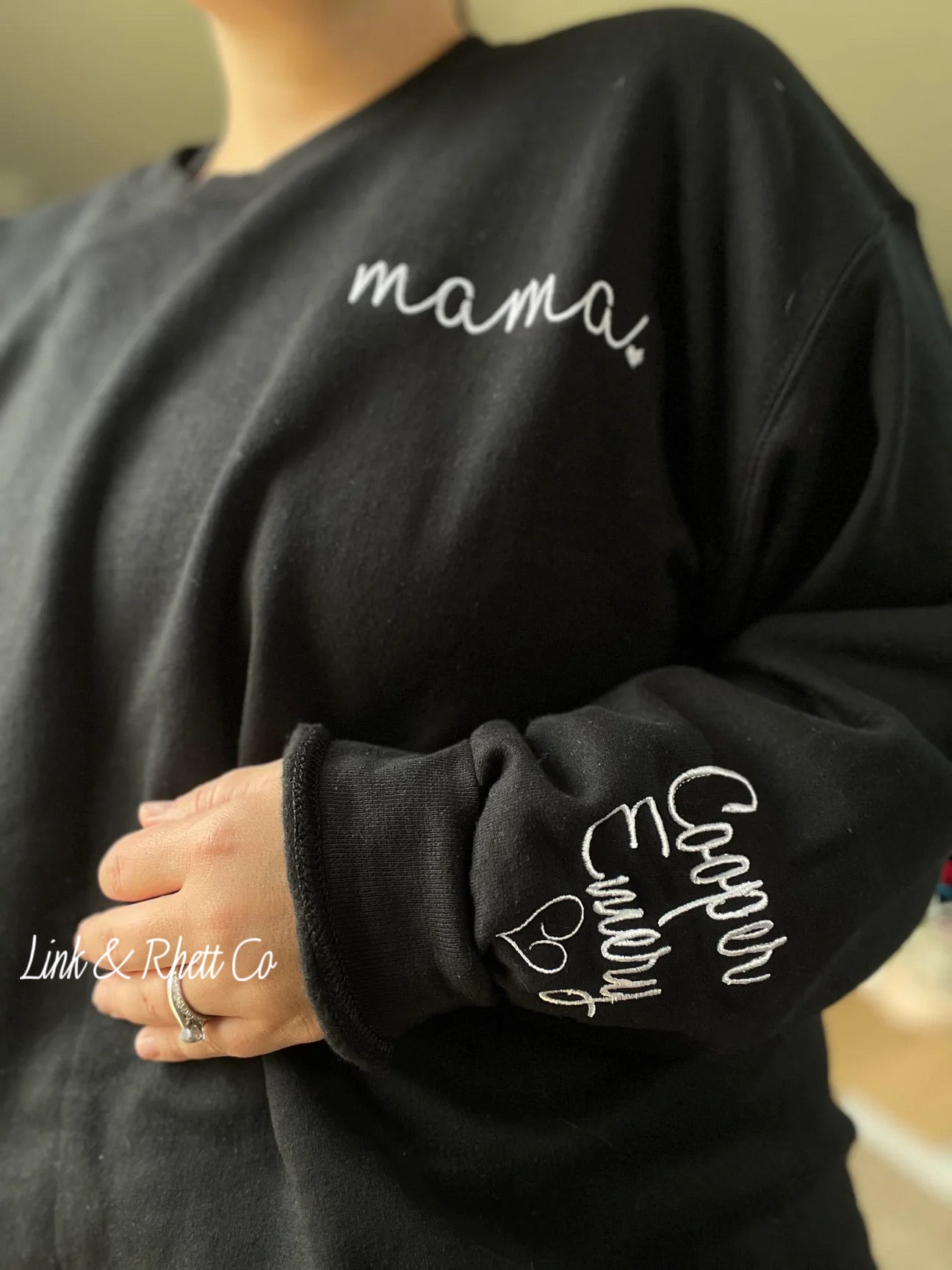 Embroidered Title + Kids Names Crew/Quarter-Zip