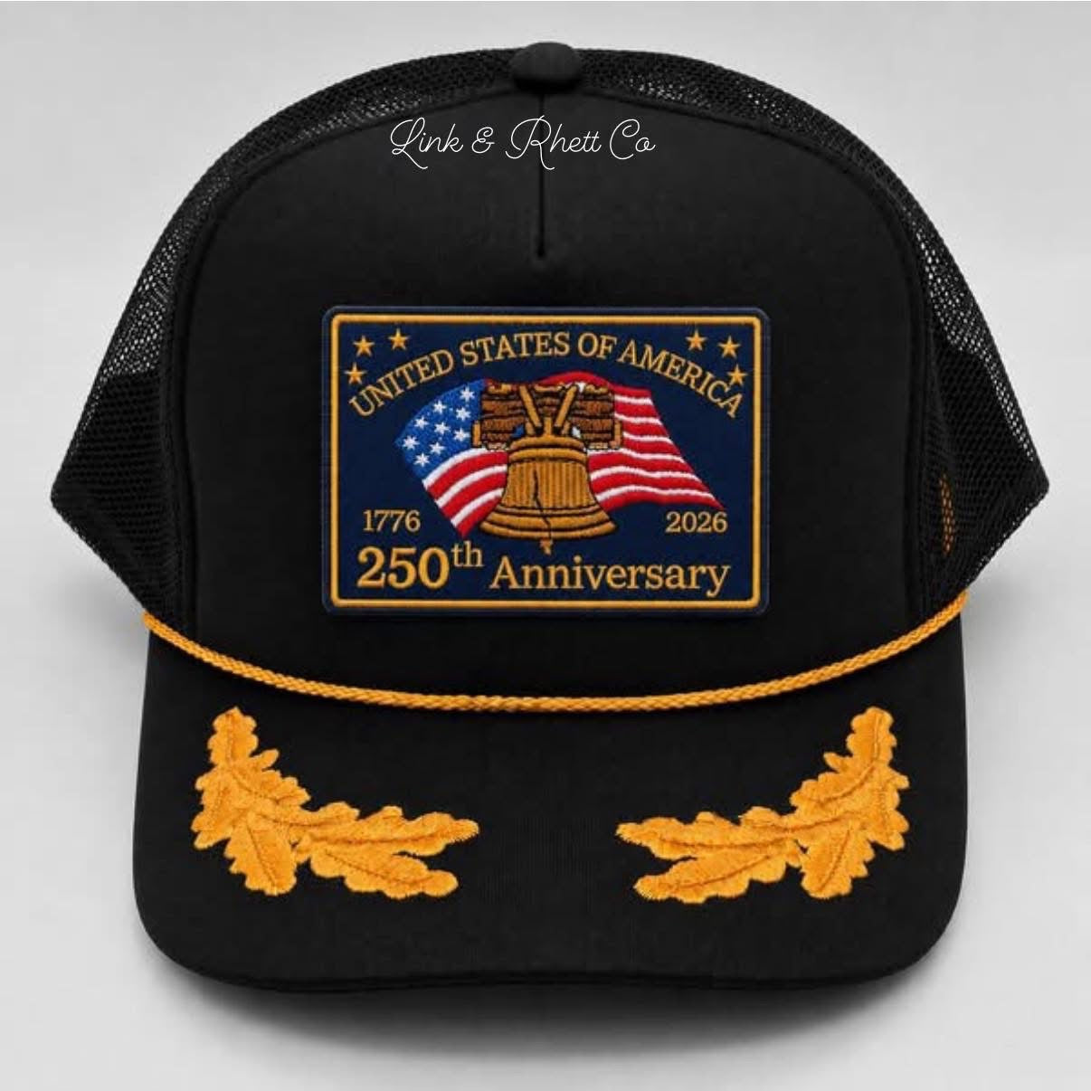 USA 250 Anniversary Embroidered Patch Trucker Hat