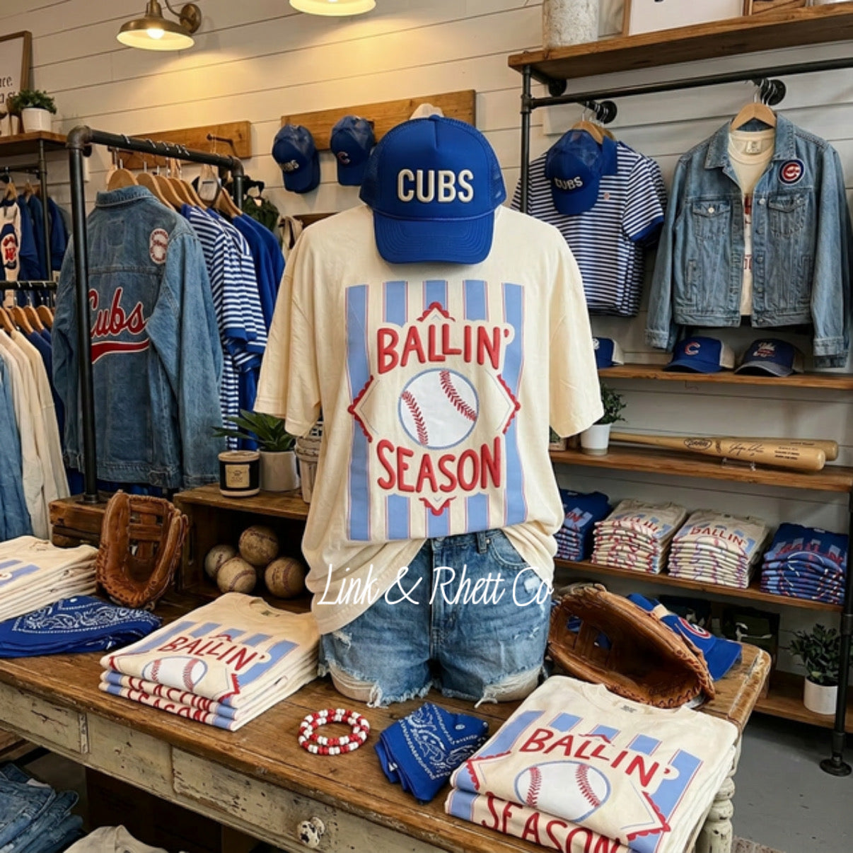 Ballin' Season Baseball Puff Ink Tee