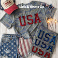 USA Metallic Puff Ink Tee PREORDER