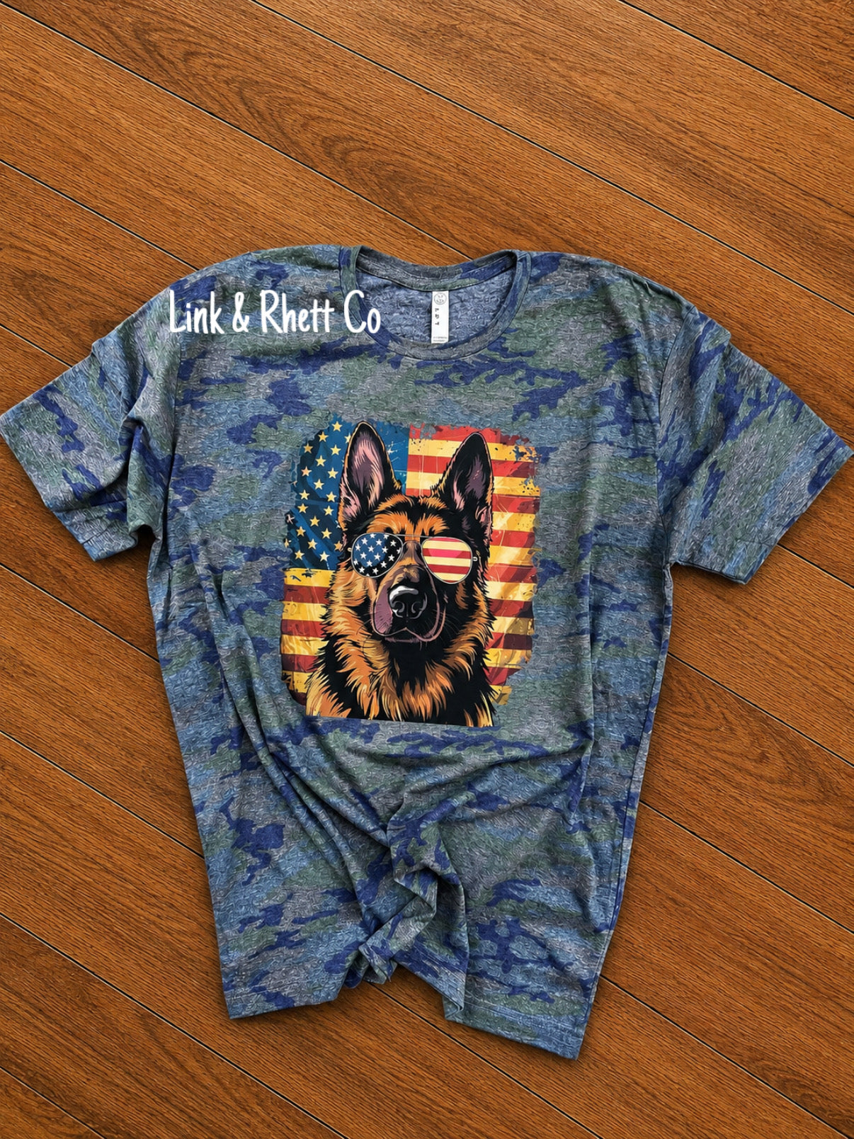 German Shepherd American Camo Tee
