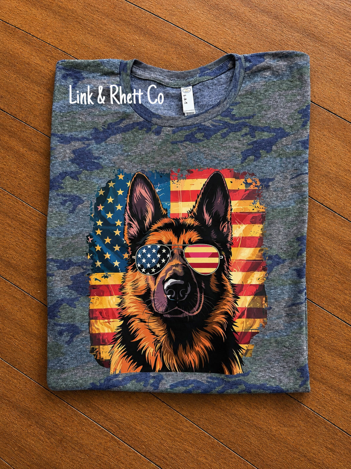 German Shepherd American Camo Tee