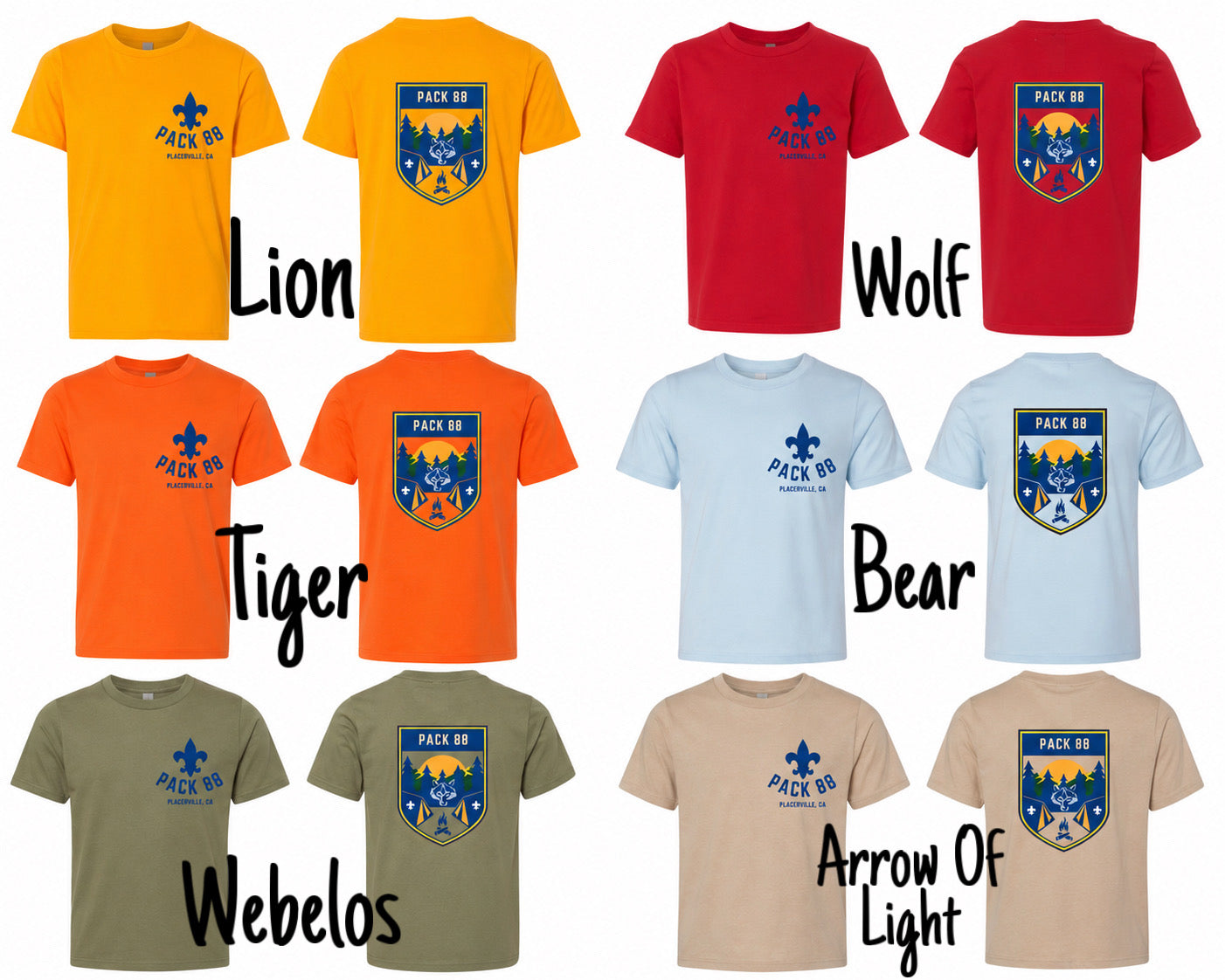 Pack 88 Youth DEN SPECIFIC Tees