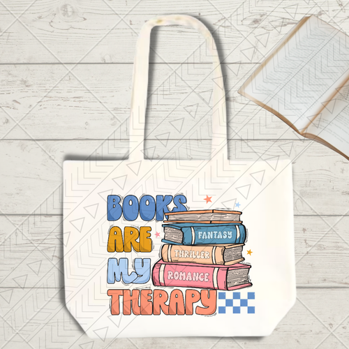 Books Are My Therapy tote