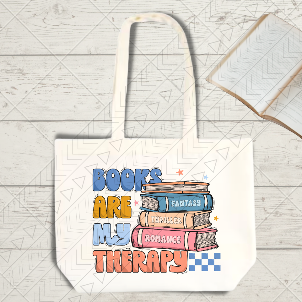 Books Are My Therapy tote